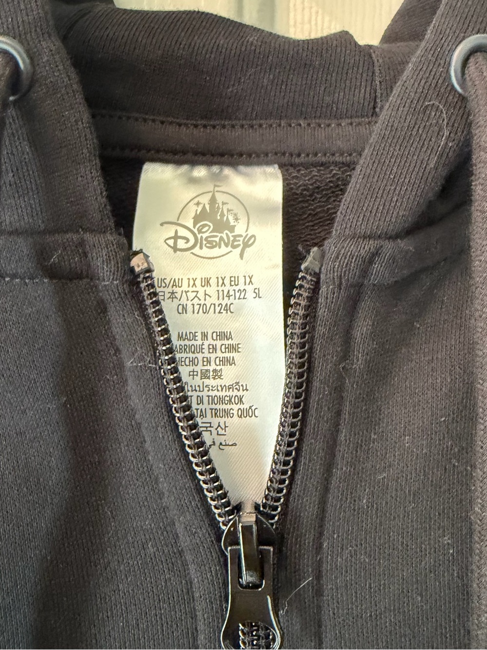 Disney Parks Mickey Bedazzled Rhinestone Black Zip‎ Up Hoodie 1X NWT - Picture 4 of 6